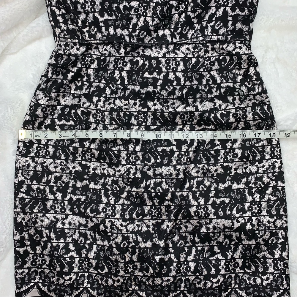 NWOT Tibi Black & Ivory Floral Silk Blend Strapless Dress SZ 8 w/ Measur… - Picture 8 of 16